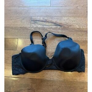 Maidenform Black Lace Front Clasp Racer Back Underwire 42D Bra
